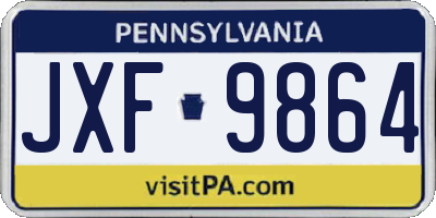 PA license plate JXF9864