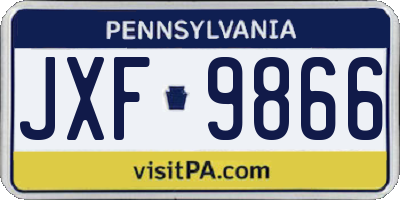 PA license plate JXF9866