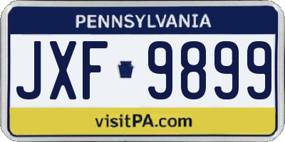 PA license plate JXF9899