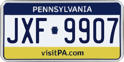 PA license plate JXF9907