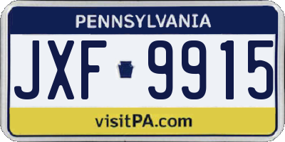PA license plate JXF9915