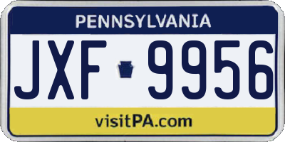 PA license plate JXF9956