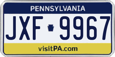 PA license plate JXF9967