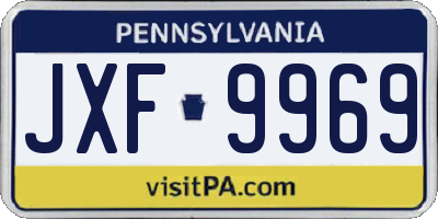 PA license plate JXF9969