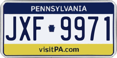 PA license plate JXF9971