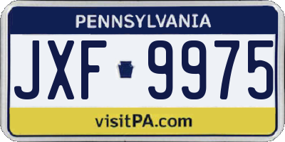 PA license plate JXF9975