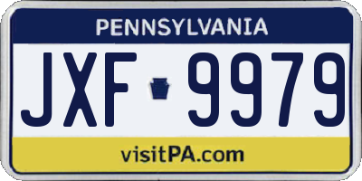 PA license plate JXF9979
