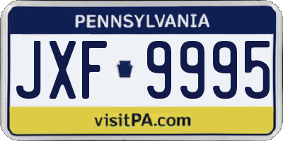 PA license plate JXF9995