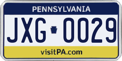 PA license plate JXG0029