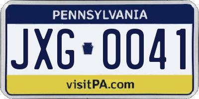 PA license plate JXG0041