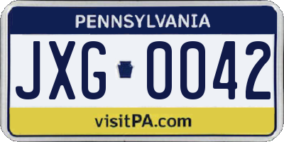 PA license plate JXG0042