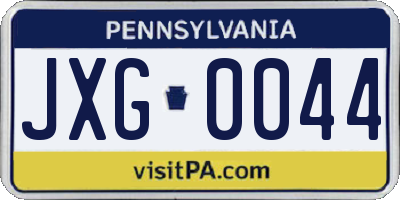 PA license plate JXG0044
