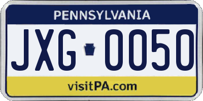PA license plate JXG0050