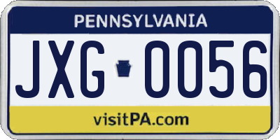 PA license plate JXG0056