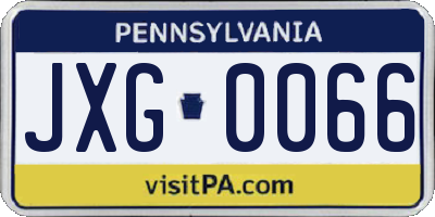 PA license plate JXG0066
