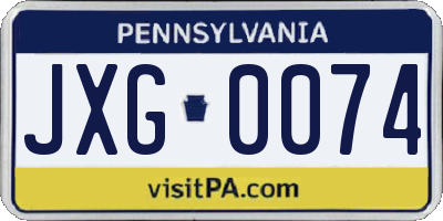PA license plate JXG0074