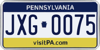 PA license plate JXG0075