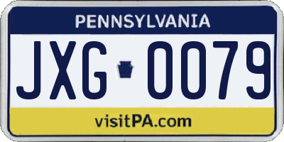 PA license plate JXG0079