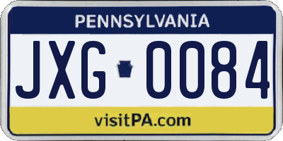 PA license plate JXG0084