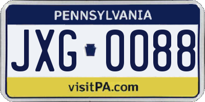 PA license plate JXG0088
