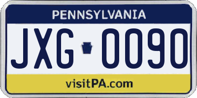 PA license plate JXG0090