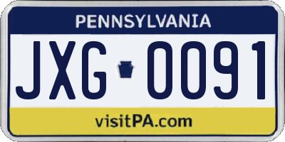 PA license plate JXG0091