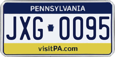 PA license plate JXG0095
