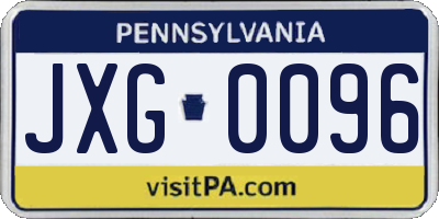 PA license plate JXG0096
