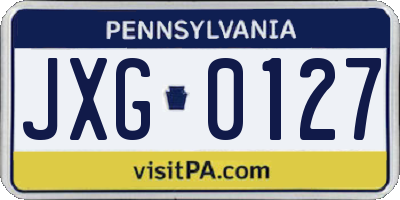 PA license plate JXG0127