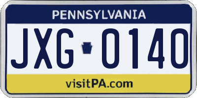 PA license plate JXG0140