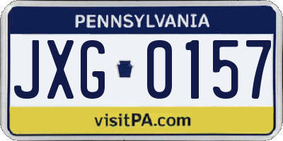 PA license plate JXG0157