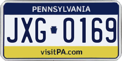 PA license plate JXG0169