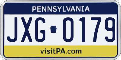 PA license plate JXG0179