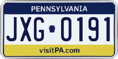 PA license plate JXG0191