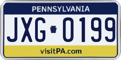 PA license plate JXG0199
