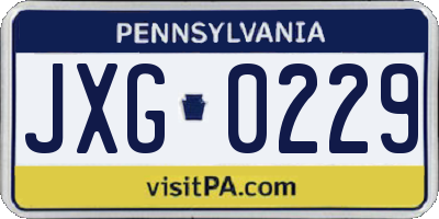 PA license plate JXG0229