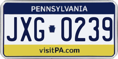 PA license plate JXG0239