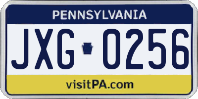 PA license plate JXG0256