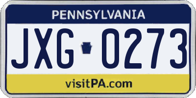 PA license plate JXG0273