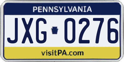 PA license plate JXG0276