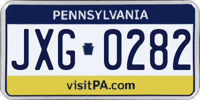 PA license plate JXG0282