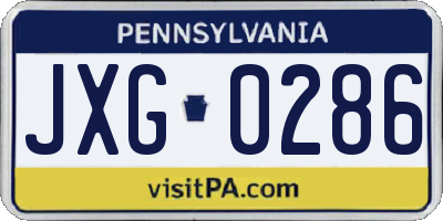 PA license plate JXG0286