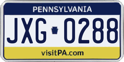 PA license plate JXG0288