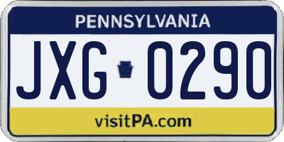 PA license plate JXG0290