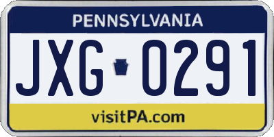 PA license plate JXG0291