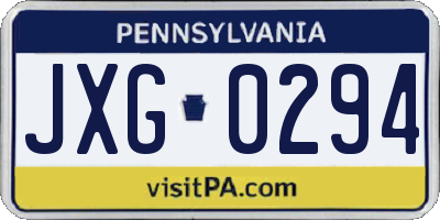 PA license plate JXG0294