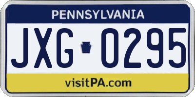 PA license plate JXG0295