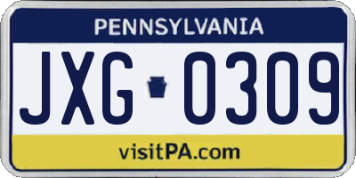 PA license plate JXG0309
