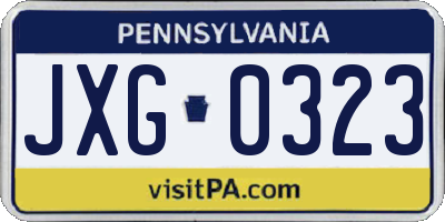 PA license plate JXG0323