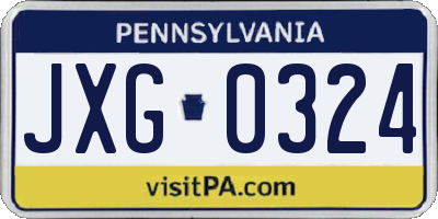 PA license plate JXG0324